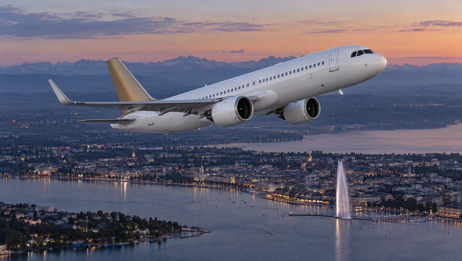 Airbus ACJ320neo jet in flight