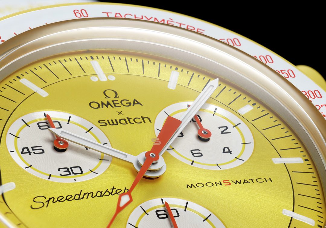 Omega x Swatch Bioceramic MoonSwatch Mission to the Sun, dial close-up