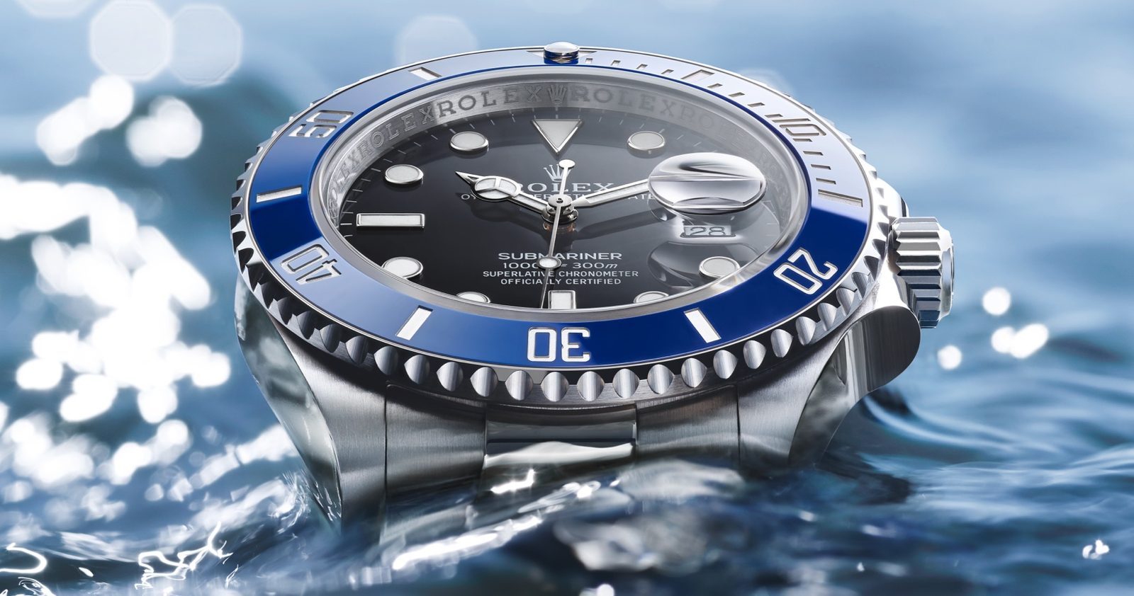 Rolex Submariner Date with a blue bezel
