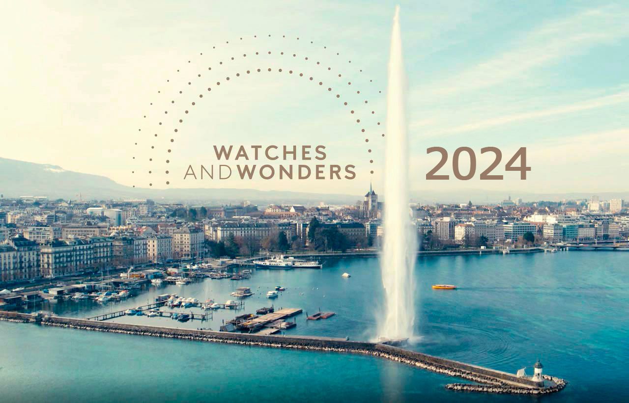 Watches and Wonders 2024 in Geneva, with the Jet d'Eau on Lake Geneva